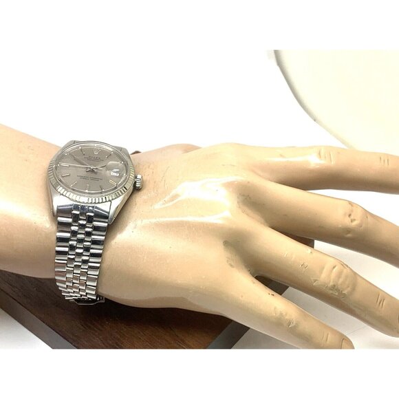 Rolex Datejust Men's Watch 1601 Vintage 1971 Swiss Automatic Silver Steel - Picture 5 of 14